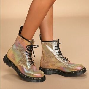 Dr. Martens | 1460 Pascal Iridescent Gold Sand Rainbow Leather Boot